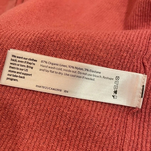 Eileen Fisher Women’s Rib Knit Open Front Cardigan Organic Linen Blend M - Picture 6 of 9